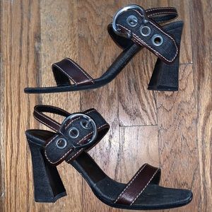 Leather and Demin Prada Sandals
